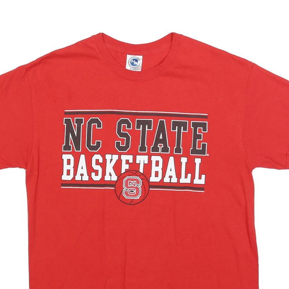 NEW AGENDA Mens Red NC State Basketball Graphic T-Shirt M Short Sleeve Crew Neck