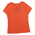 HARLEY DAVIDSON Womens Orange Graphic T-Shirt XL Short Sleeve Scoop Neck Cotton