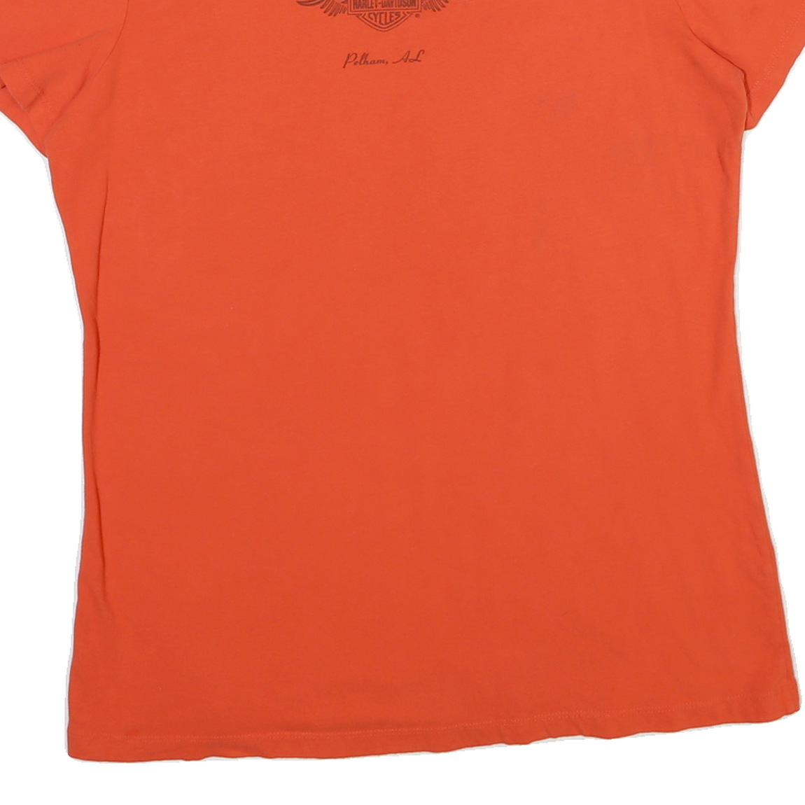 HARLEY DAVIDSON Womens Orange Graphic T-Shirt XL Short Sleeve Scoop Neck Cotton
