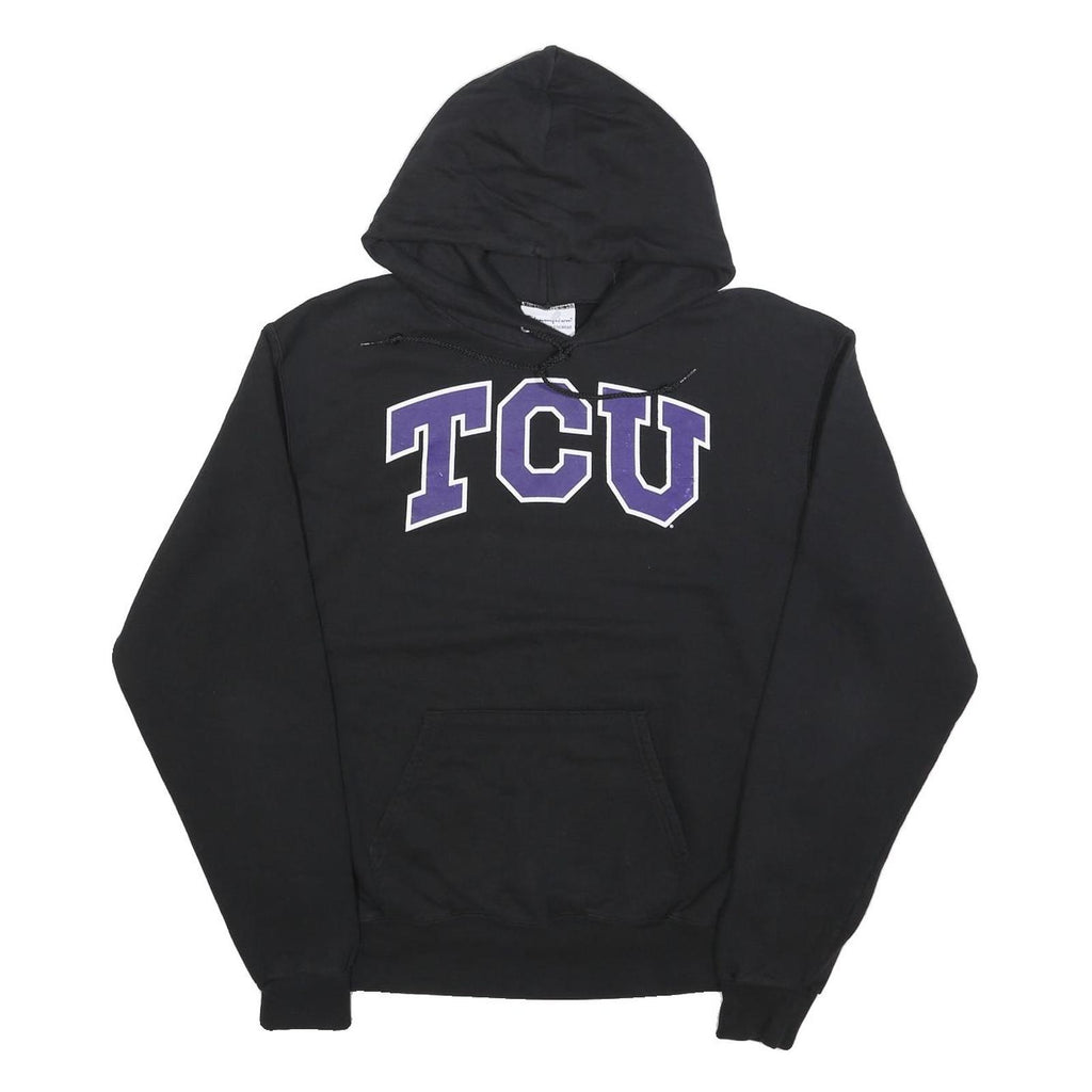 CHAMPION Mens Black TCU Pullover Hoodie M Cotton Blend Casual Sweatshirt