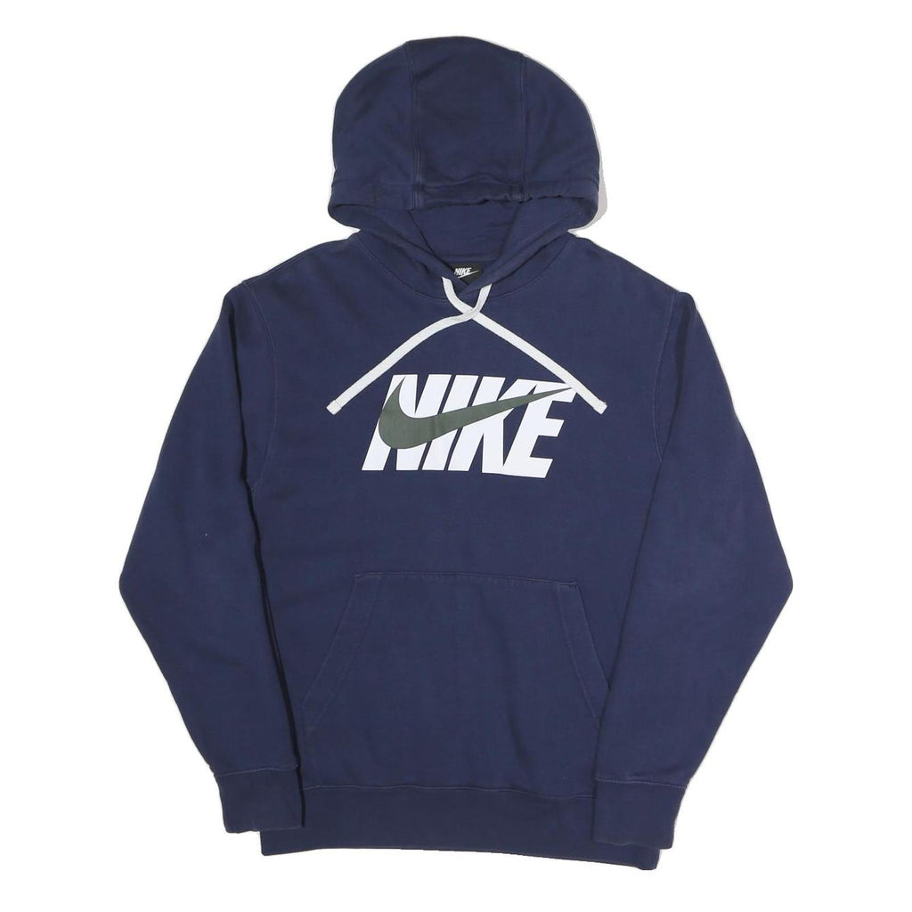 NIKE Mens Navy Hoodie S Cotton Blend Pullover Casual Sportswear