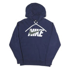 NIKE Mens Navy Hoodie S Cotton Blend Pullover Casual Sportswear