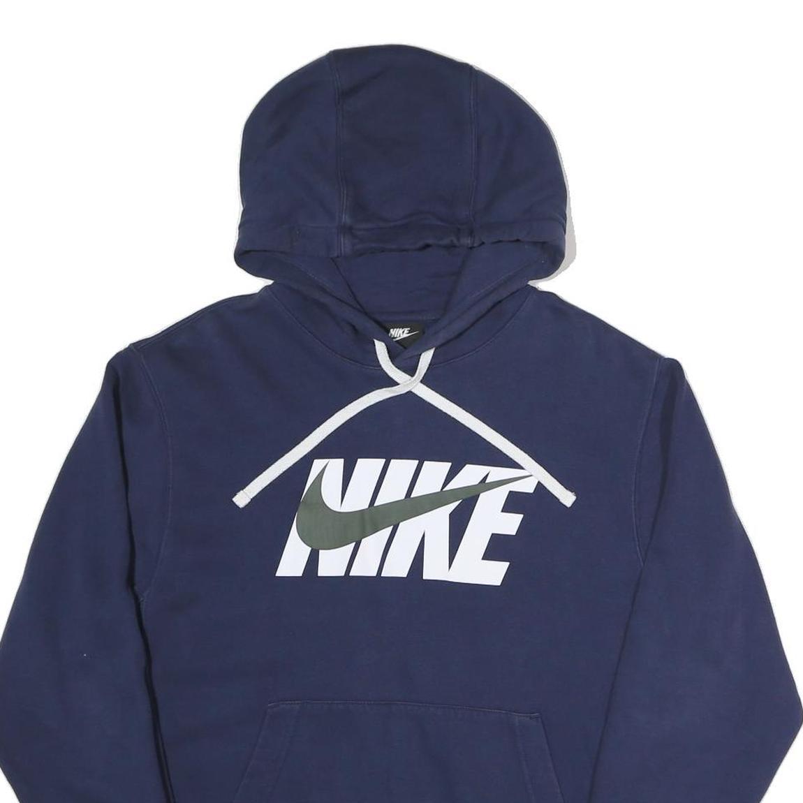 NIKE Mens Navy Hoodie S Cotton Blend Pullover Casual Sportswear