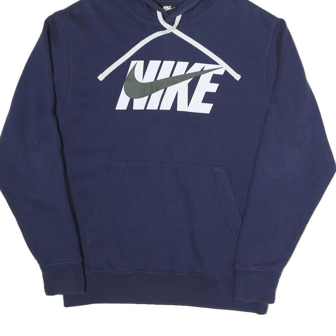NIKE Mens Navy Hoodie S Cotton Blend Pullover Casual Sportswear