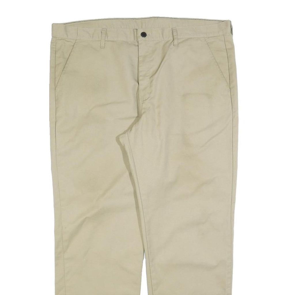 DICKIES Mens Regular Fit Beige Cotton Blend Trousers W40 L32 Workwear Zip