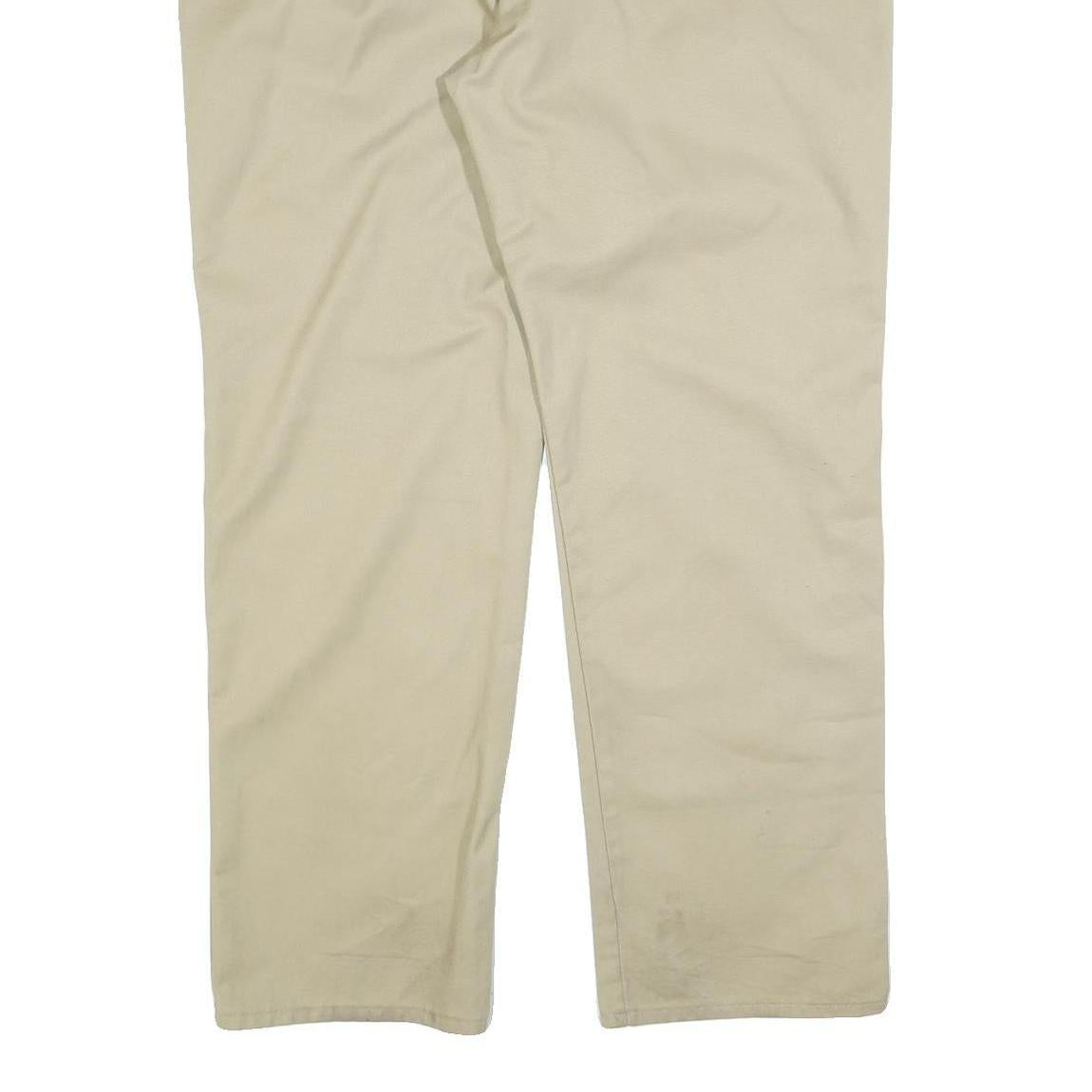 DICKIES Mens Regular Fit Beige Cotton Blend Trousers W40 L32 Workwear Zip