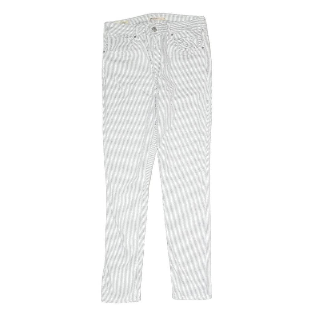 LEVI'S Womens Cotton Blend Slim Fit White Trousers W30 L29 Casual Zip Closure