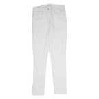 LEVI'S Womens Cotton Blend Slim Fit White Trousers W30 L29 Casual Zip Closure
