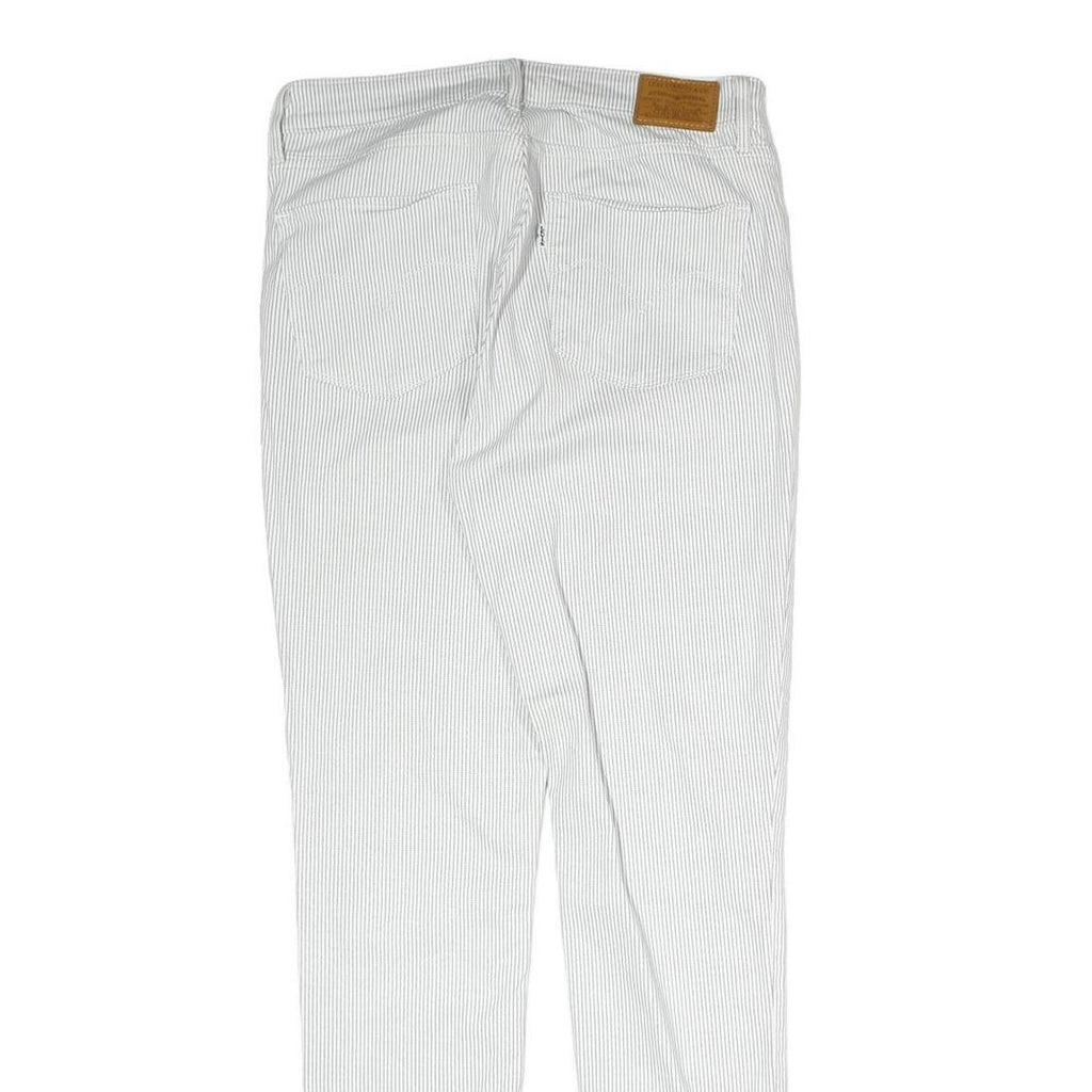LEVI'S Womens Cotton Blend Slim Fit White Trousers W30 L29 Casual Zip Closure