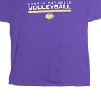 HANES Mens Purple Guerin Catholic Volleyball Graphic T-Shirt L Short Sleeve Crew