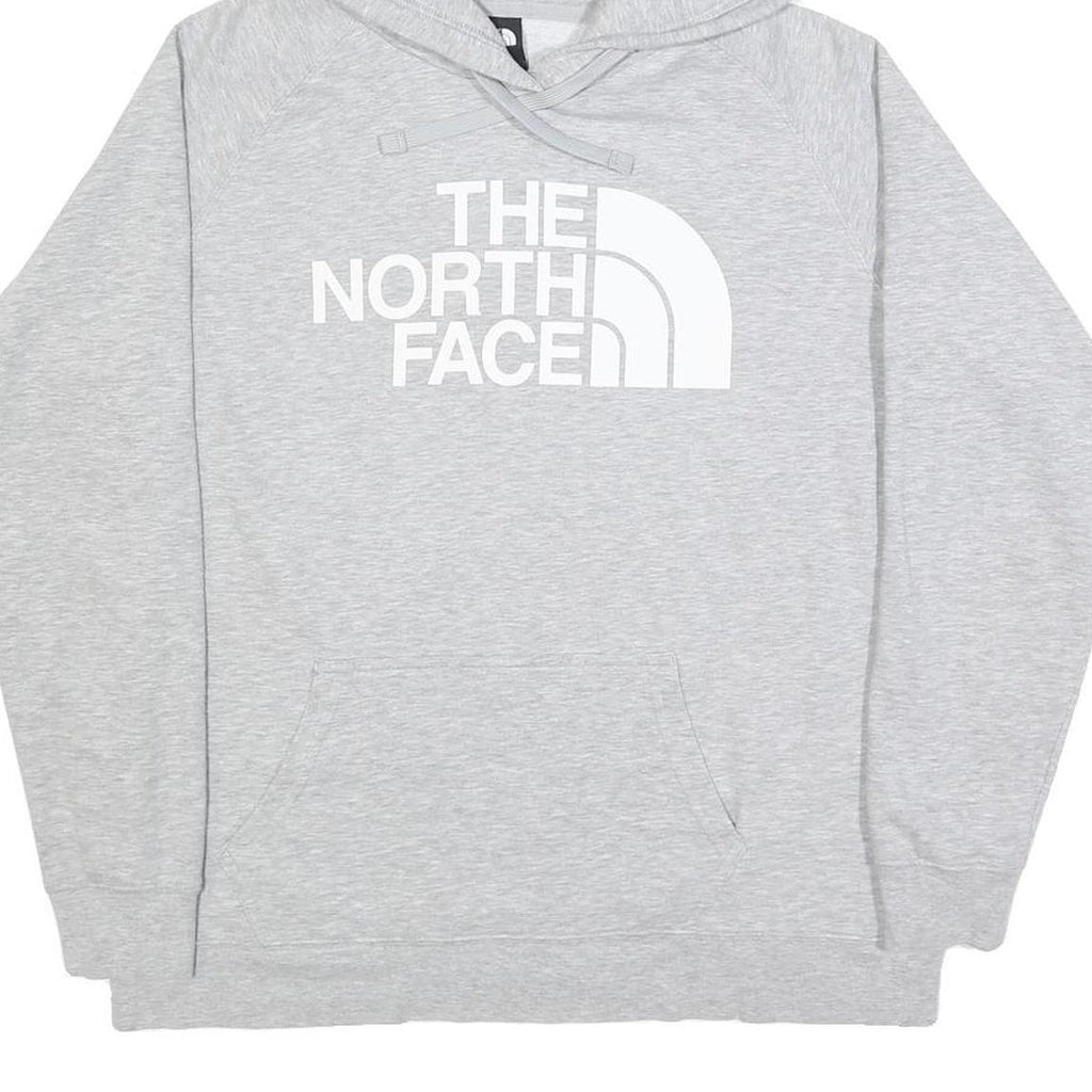 THE NORTH FACE Womens Grey Hoodie L Cotton Blend Casual Pullover Sweatshirt