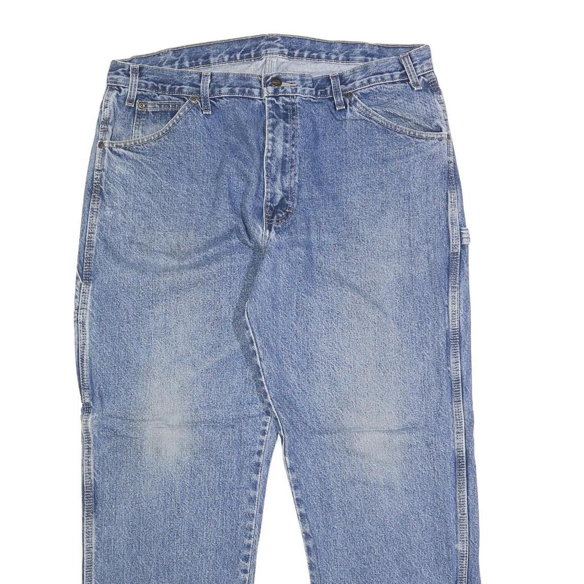 DICKIES Mens Relaxed Blue Denim Regular Straight Jeans W36 L30 Workwear