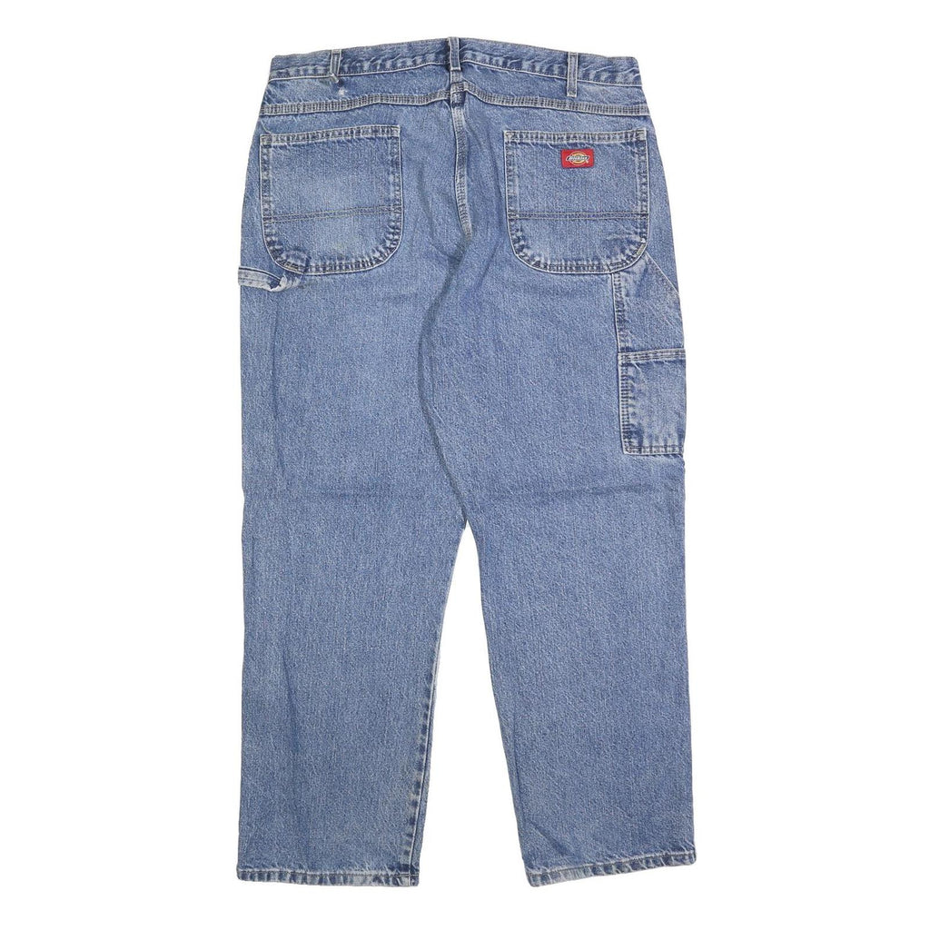 DICKIES Mens Relaxed Blue Denim Regular Straight Jeans W36 L30 Workwear