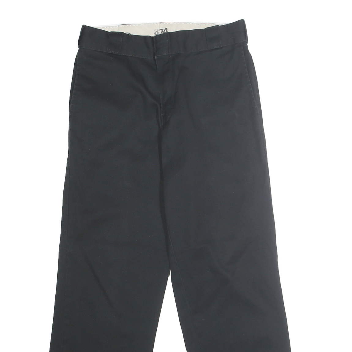 DICKIES Mens Classic Black Polyester Blend Trousers W30 L30 Workwear Zip Closure