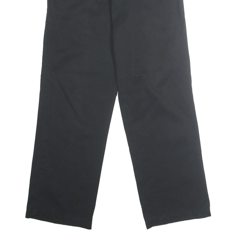 DICKIES Mens Classic Black Polyester Blend Trousers W30 L30 Workwear Zip Closure