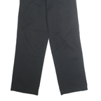 DICKIES Mens Classic Black Polyester Blend Trousers W30 L30 Workwear Zip Closure