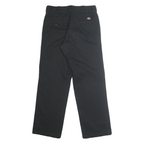 DICKIES Mens Classic Black Polyester Blend Trousers W30 L30 Workwear Zip Closure