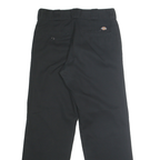 DICKIES Mens Classic Black Polyester Blend Trousers W30 L30 Workwear Zip Closure