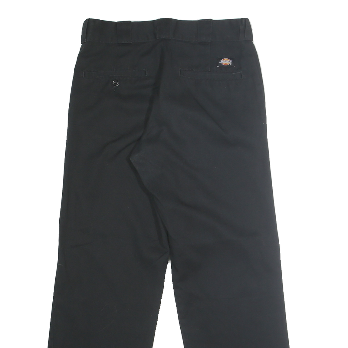 DICKIES Mens Classic Black Polyester Blend Trousers W30 L30 Workwear Zip Closure