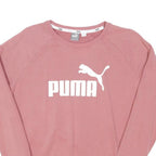 PUMA Womens Pink Cotton Blend Crew Neck UK 12 Sweatshirt Logo Print Casual