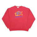 SGT. LEISURE Womens Red Embroidered Fish Crew Neck XL Cotton Blend Sweatshirt