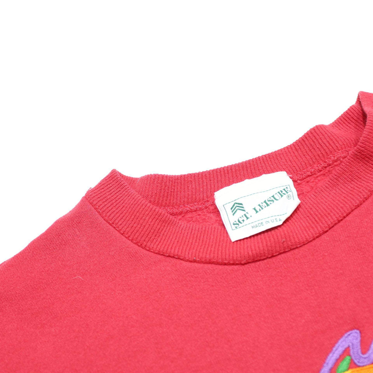 SGT. LEISURE Womens Red Embroidered Fish Crew Neck XL Cotton Blend Sweatshirt