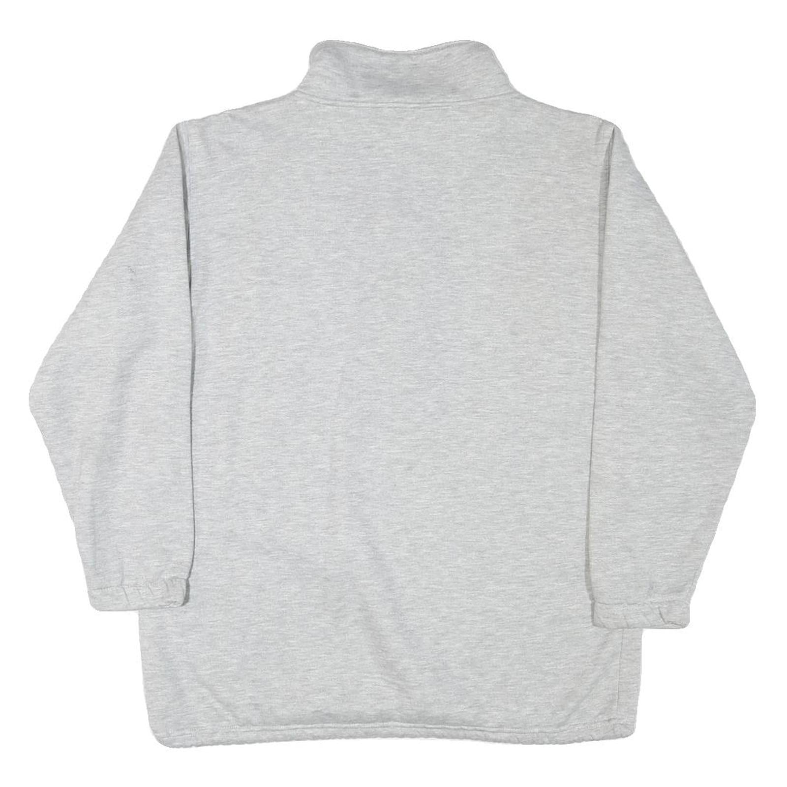 Womens Grey Floral Print Half Zip Sweatshirt M Cotton Blend Casual Style