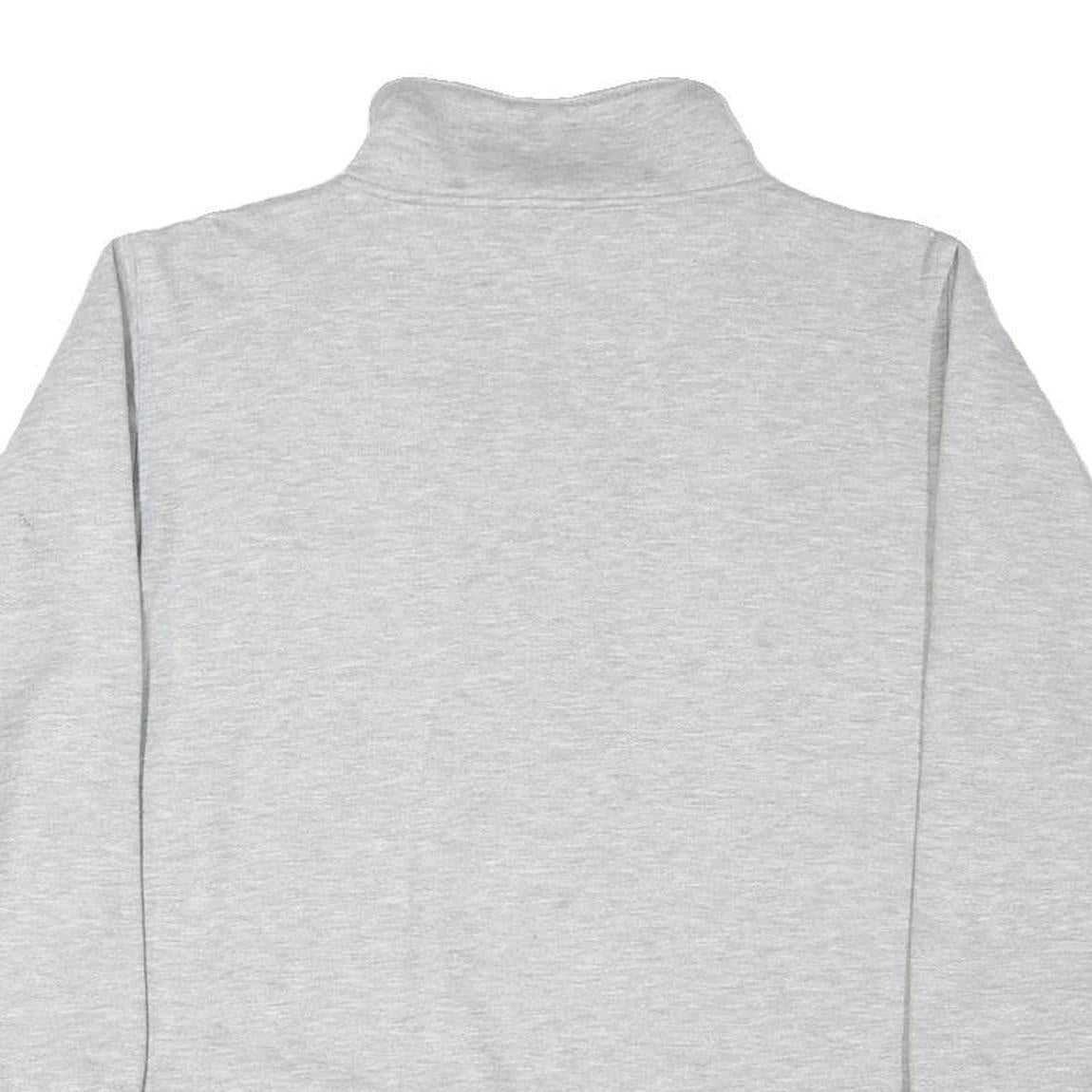 Womens Grey Floral Print Half Zip Sweatshirt M Cotton Blend Casual Style