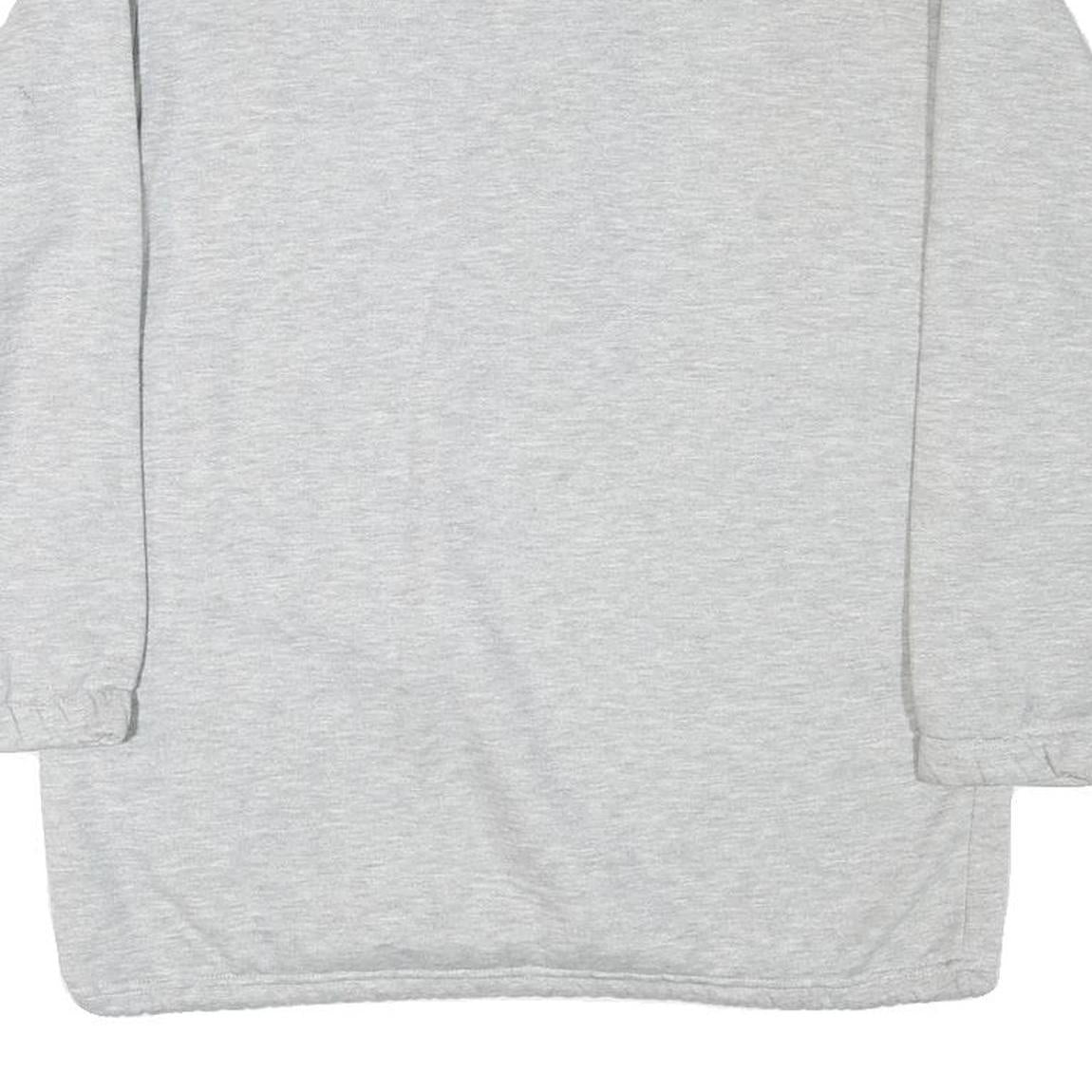 Womens Grey Floral Print Half Zip Sweatshirt M Cotton Blend Casual Style