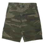 DICKIES Mens Shorts Green Camouflage Casual L W36 Workwear Cotton Blend