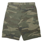 DICKIES Mens Shorts Green Camouflage Casual L W36 Workwear Cotton Blend