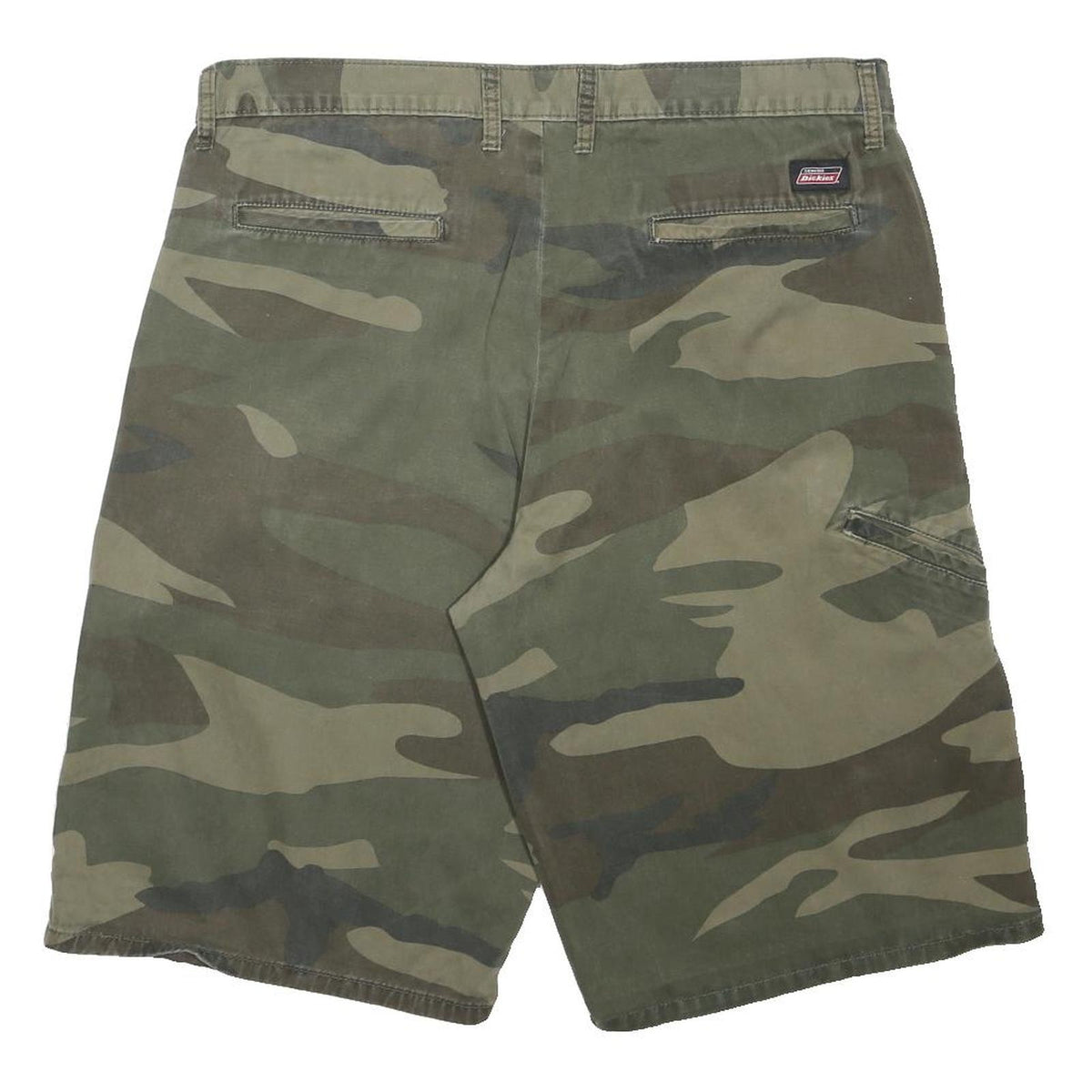 DICKIES Mens Shorts Green Camouflage Casual L W36 Workwear Cotton Blend