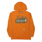 CARHARTT Boys Orange Live Outdoors Pullover Hoodie XL Cotton Blend
