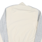 ADIDAS Womens Cream & Grey Colourblock Cotton Blend Coach Jacket M Jersey Zip