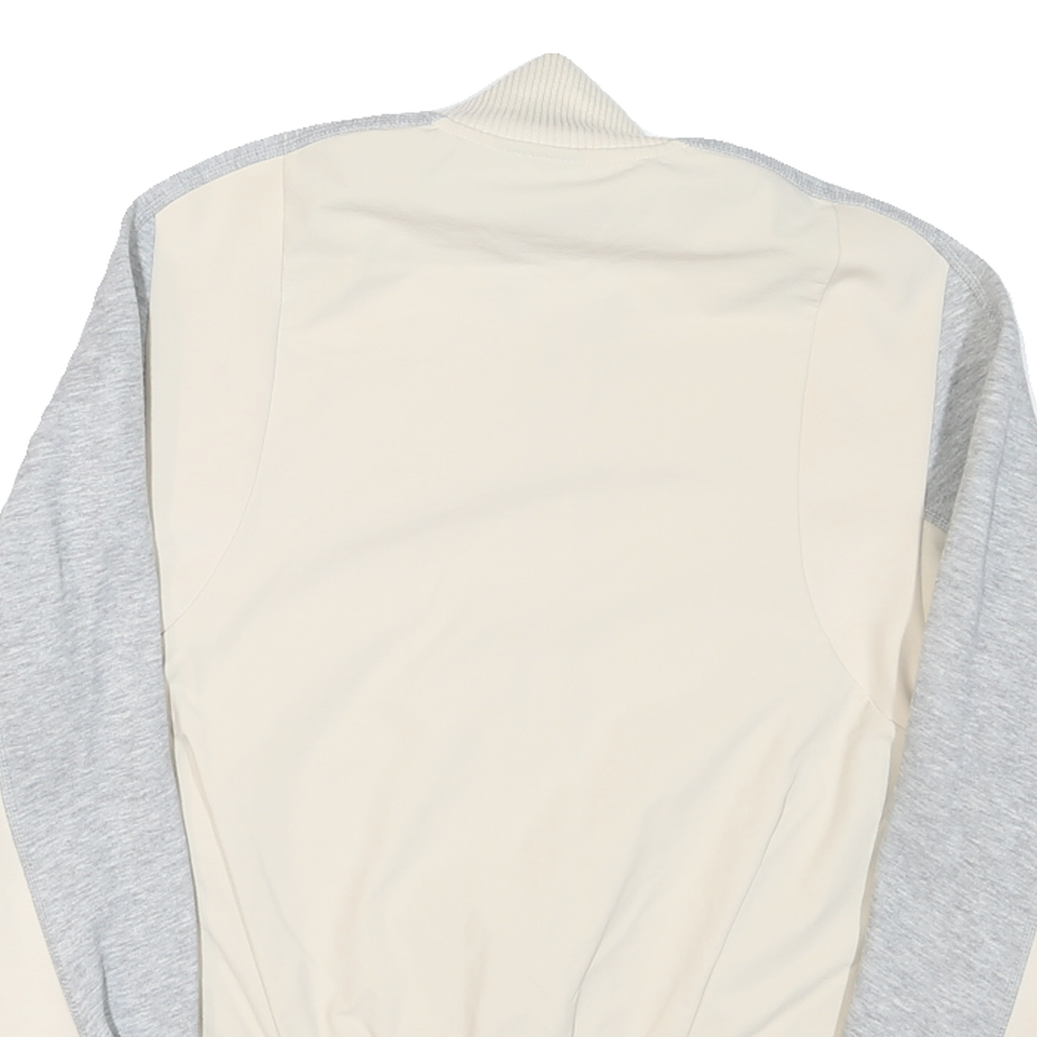 ADIDAS Womens Cream & Grey Colourblock Cotton Blend Coach Jacket M Jersey Zip