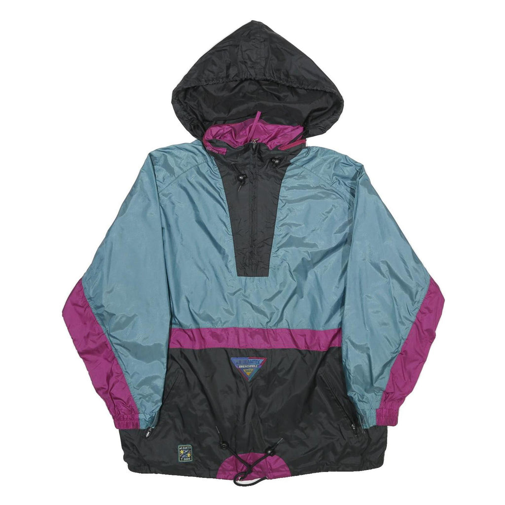 JEANTEX Mens Blue & Purple Nylon Hooded Pullover Jacket M Lightweight Sportswear