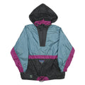 JEANTEX Mens Blue & Purple Nylon Hooded Pullover Jacket M Lightweight Sportswear