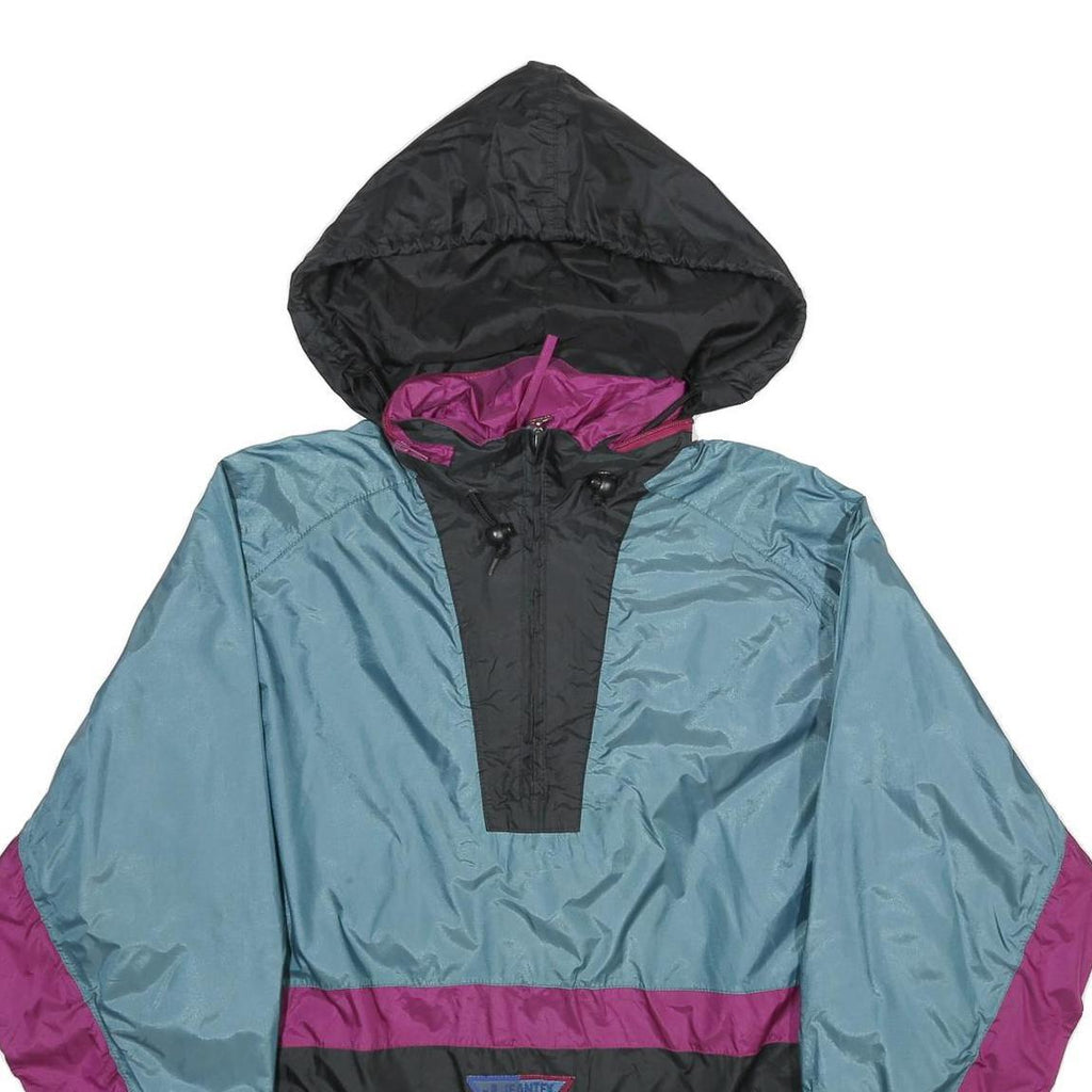 JEANTEX Mens Blue & Purple Nylon Hooded Pullover Jacket M Lightweight Sportswear