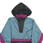 JEANTEX Mens Blue & Purple Nylon Hooded Pullover Jacket M Lightweight Sportswear