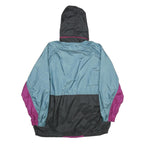 JEANTEX Mens Blue & Purple Nylon Hooded Pullover Jacket M Lightweight Sportswear