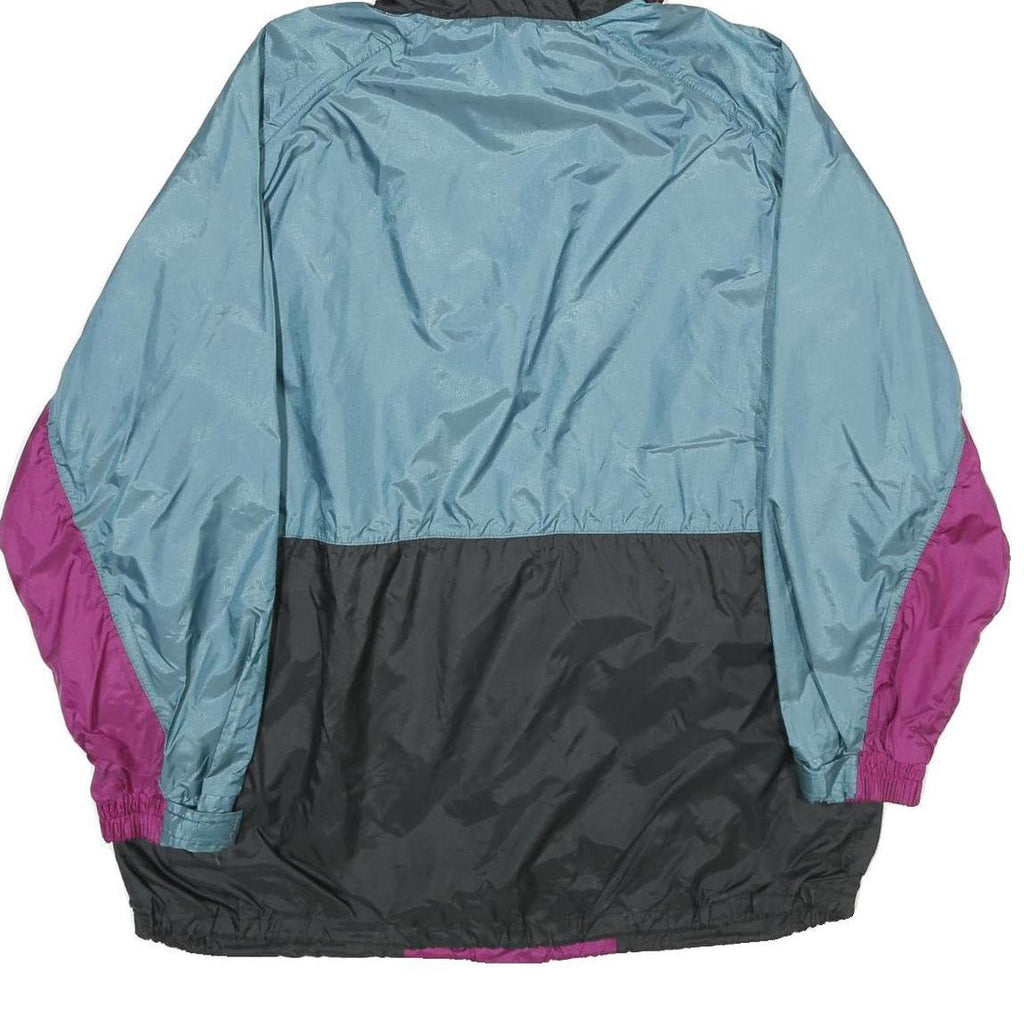 JEANTEX Mens Blue & Purple Nylon Hooded Pullover Jacket M Lightweight Sportswear