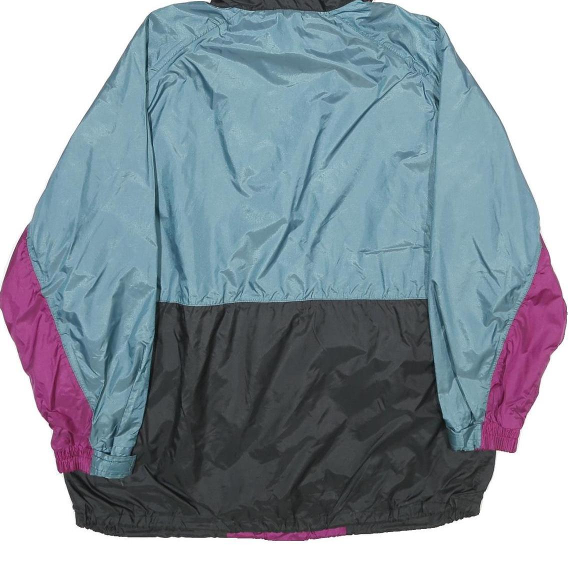 JEANTEX Mens Blue & Purple Nylon Hooded Pullover Jacket M Lightweight Sportswear