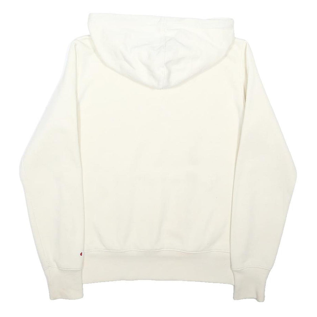 CHAMPION Womens White Cotton Blend Hoodie S Hooded Sweatshirt Casual