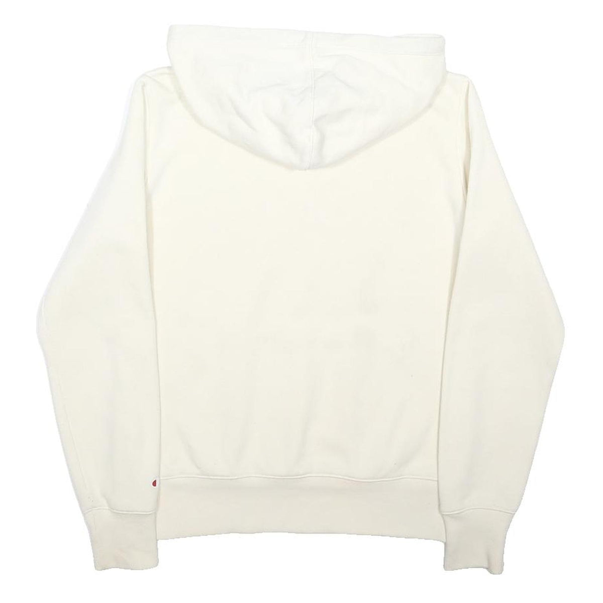 CHAMPION Womens White Cotton Blend Hoodie S Hooded Sweatshirt Casual
