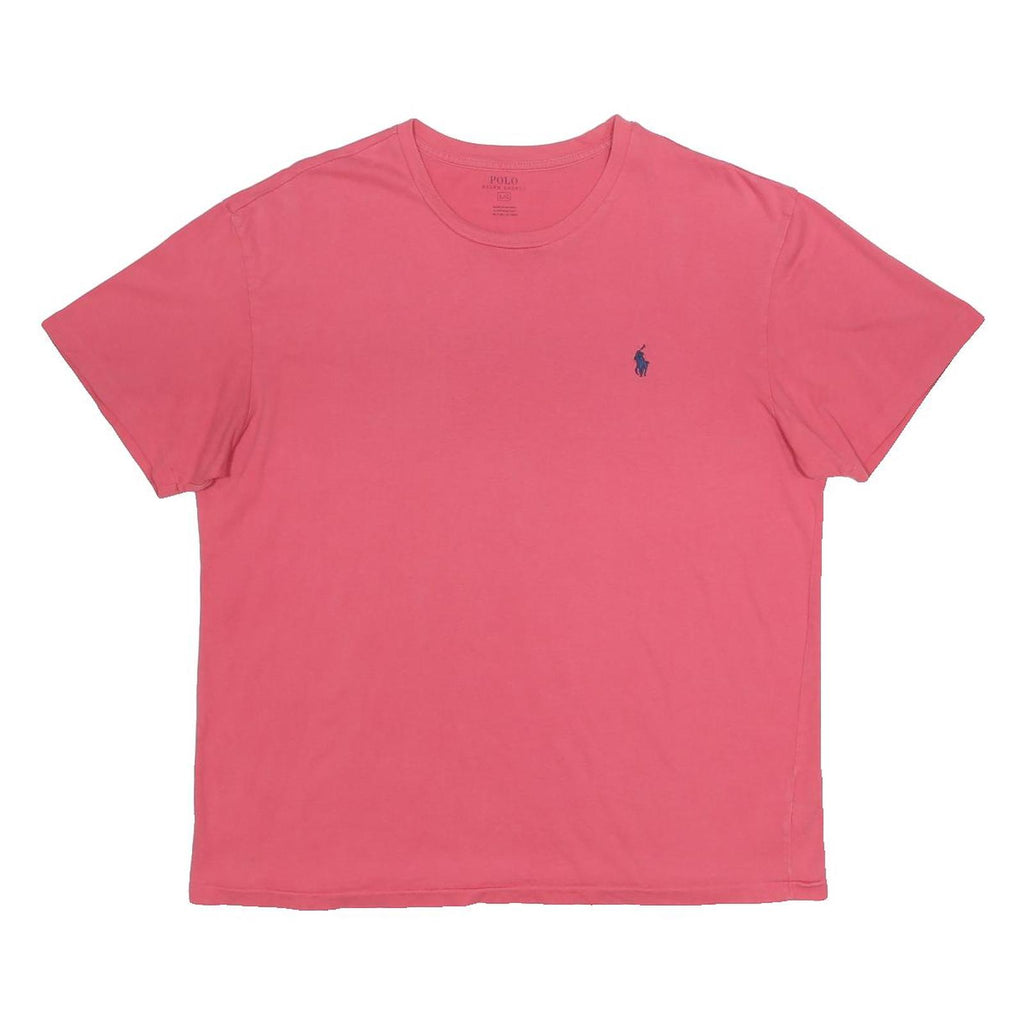 POLO RALPH LAUREN Mens Pink Graphic T-Shirt L Short Sleeve Crew Neck Classic