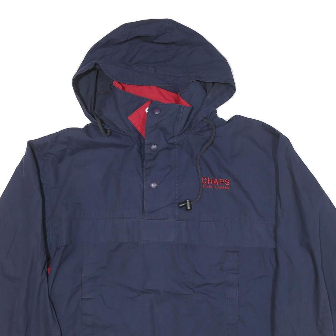 CHAPS RALPH LAUREN Mens Navy Bomber Jacket M Polyester Blend Zip Hooded