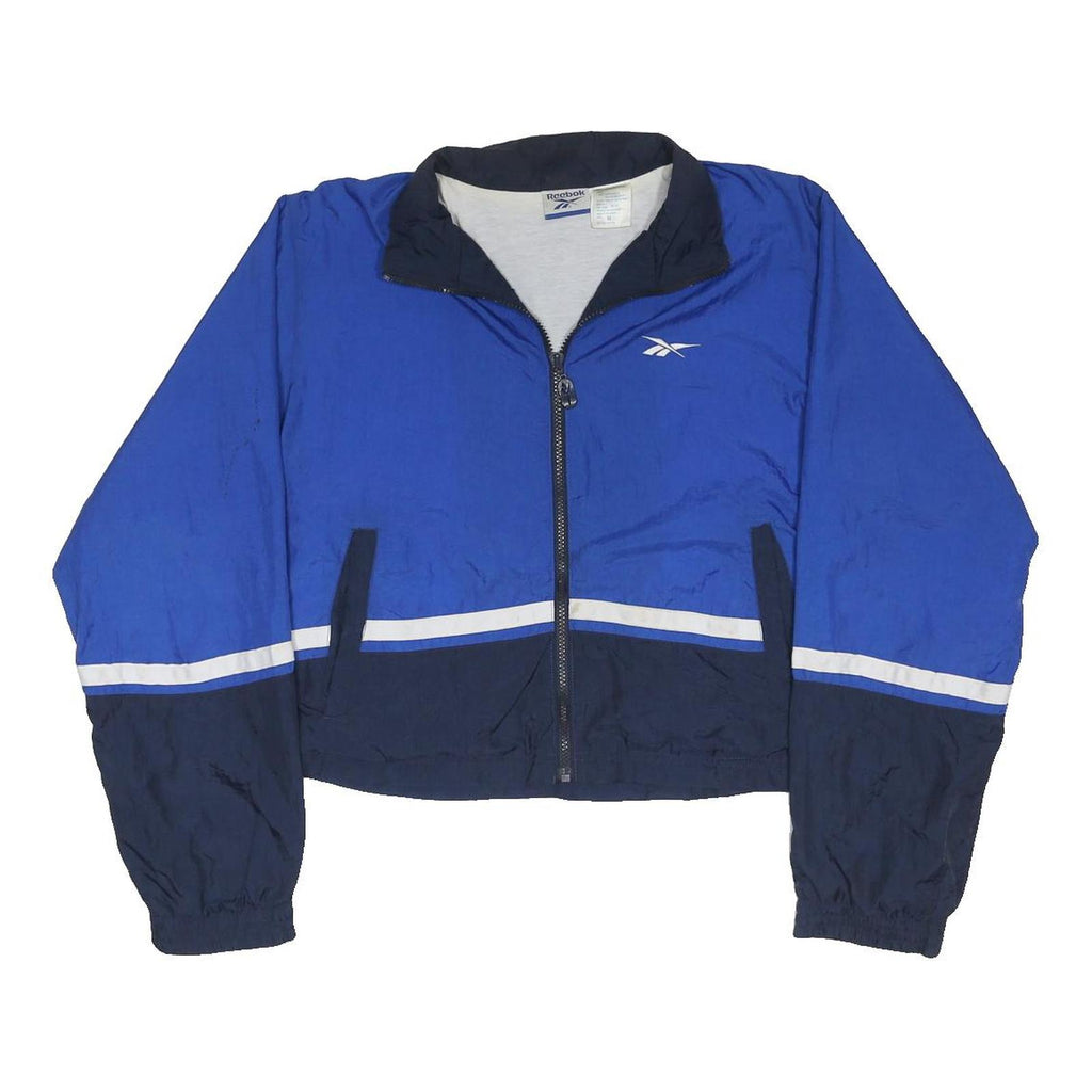 REEBOK Womens Blue & Navy Zip Jacket M Nylon Casual Sportswear