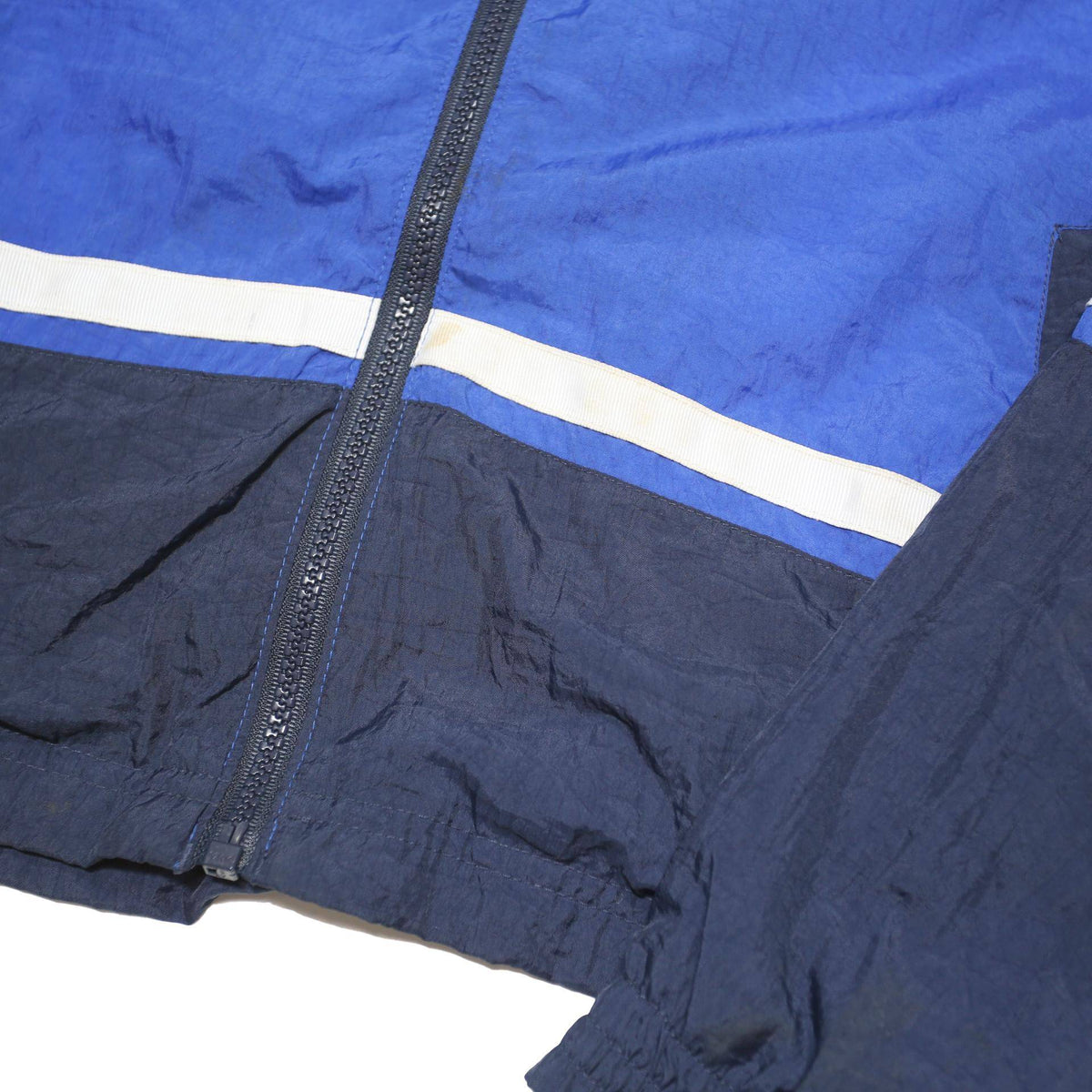 REEBOK Womens Blue & Navy Zip Jacket M Nylon Casual Sportswear