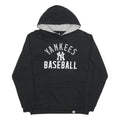 FANATICS Mens Black Yankees Baseball Hoodie L Cotton Blend Pullover Hoodie