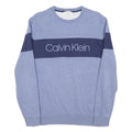 CALVIN KLEIN Mens Blue & Navy Sweatshirt Crew Neck M Cotton Blend Casual
